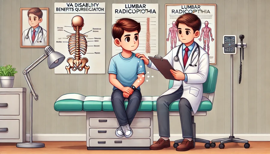 DBQ for Lumbar Radiculopathy - male veteran completing paperwork