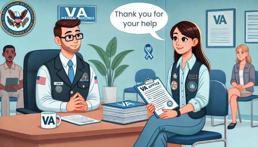 Sinusitis VA Rating with a woman at the VA