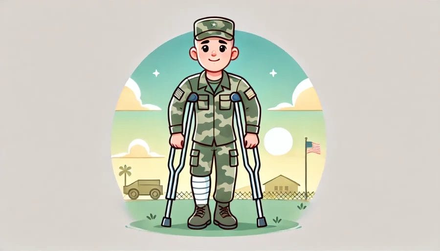 Knee PFS VA Disability Rating on a male soldier
